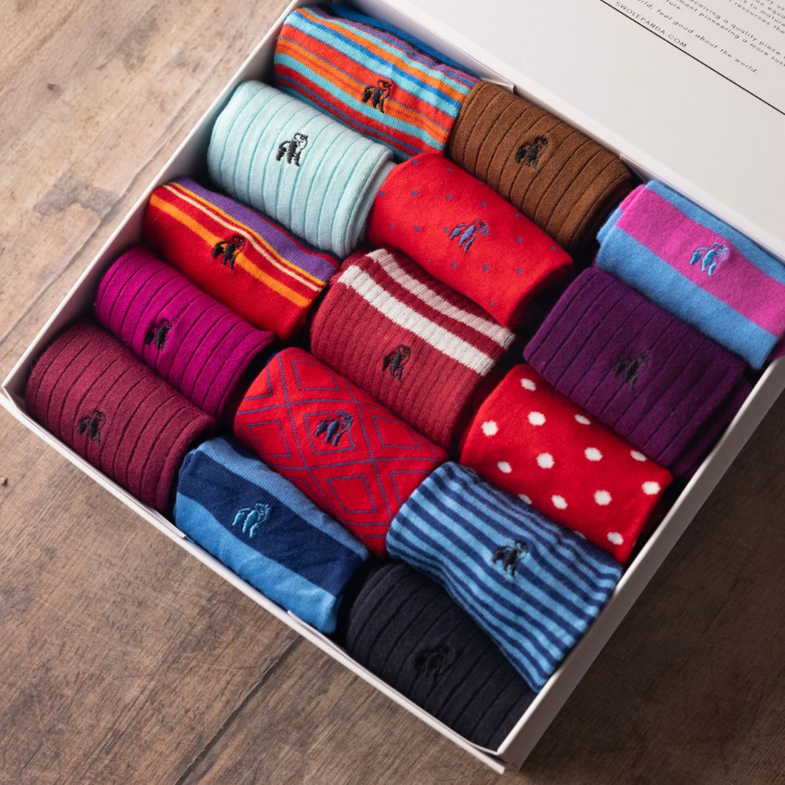 Ultimate Style Sock Box - 15 Pairs of Bamboo Socks