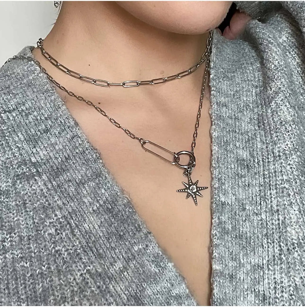 Sahara Luxe Double Layer Starburst Pendant Necklace