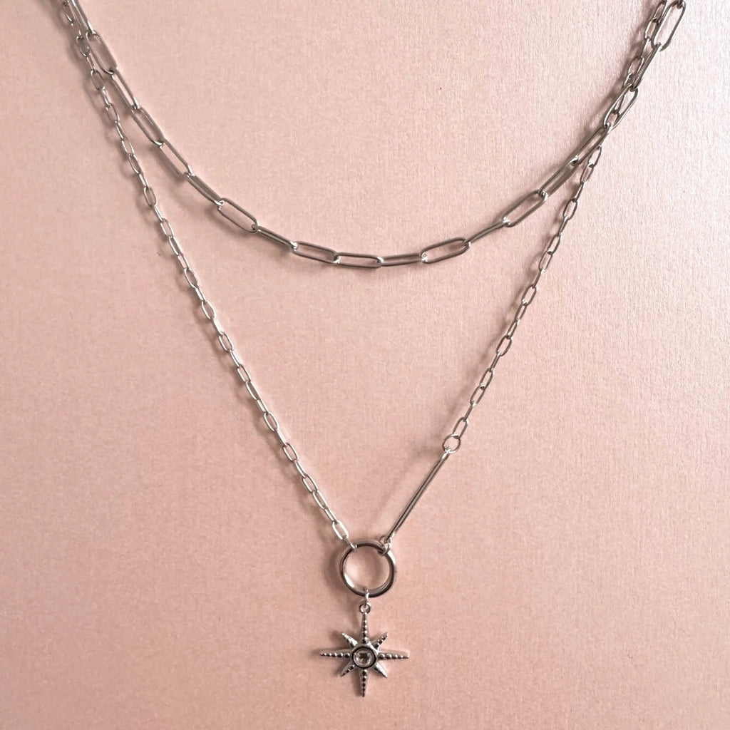 Sahara Luxe Double Layer Starburst Pendant Necklace
