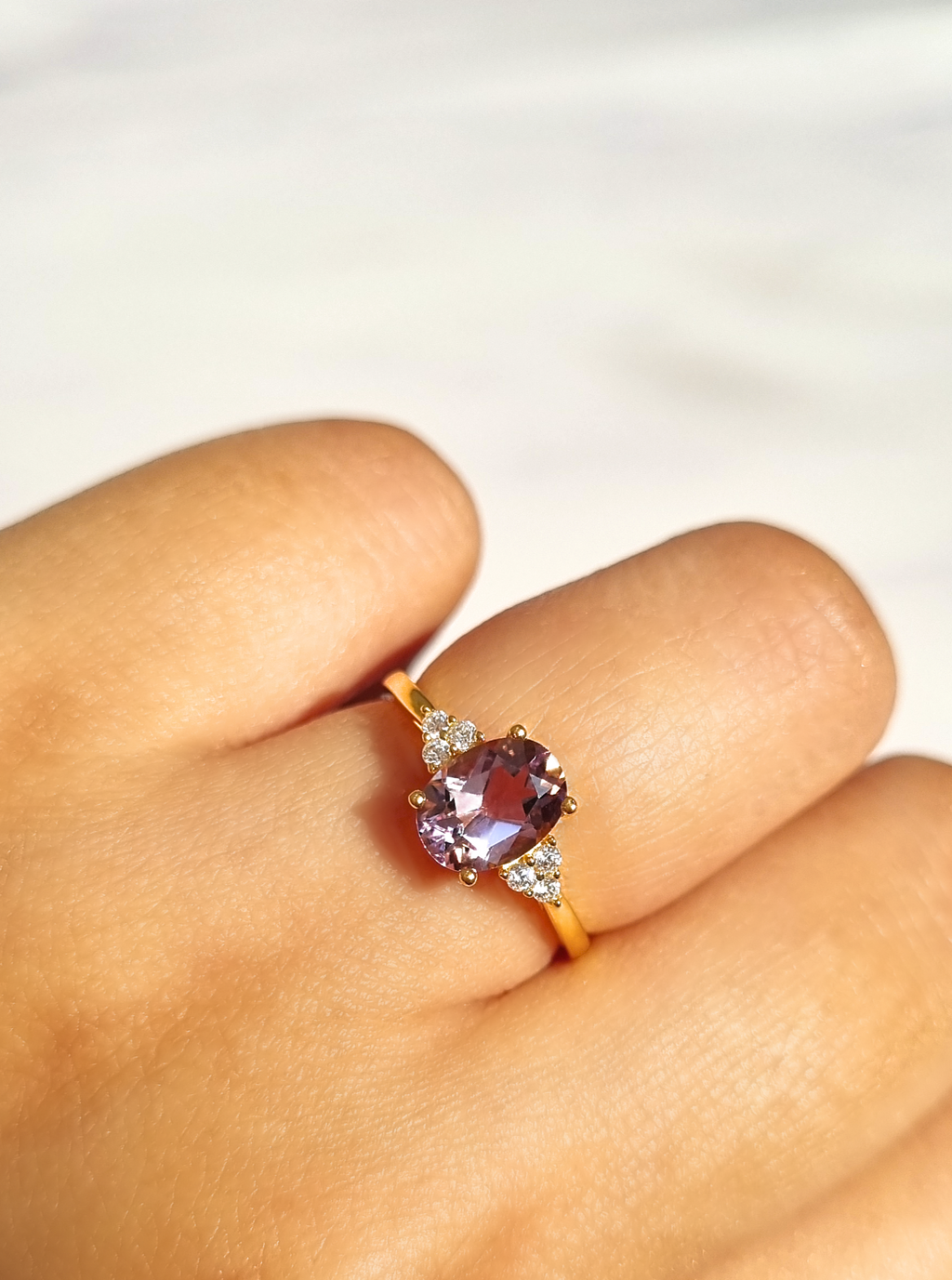 Lavender Amethyst Ring in 18k Gold Vermeil