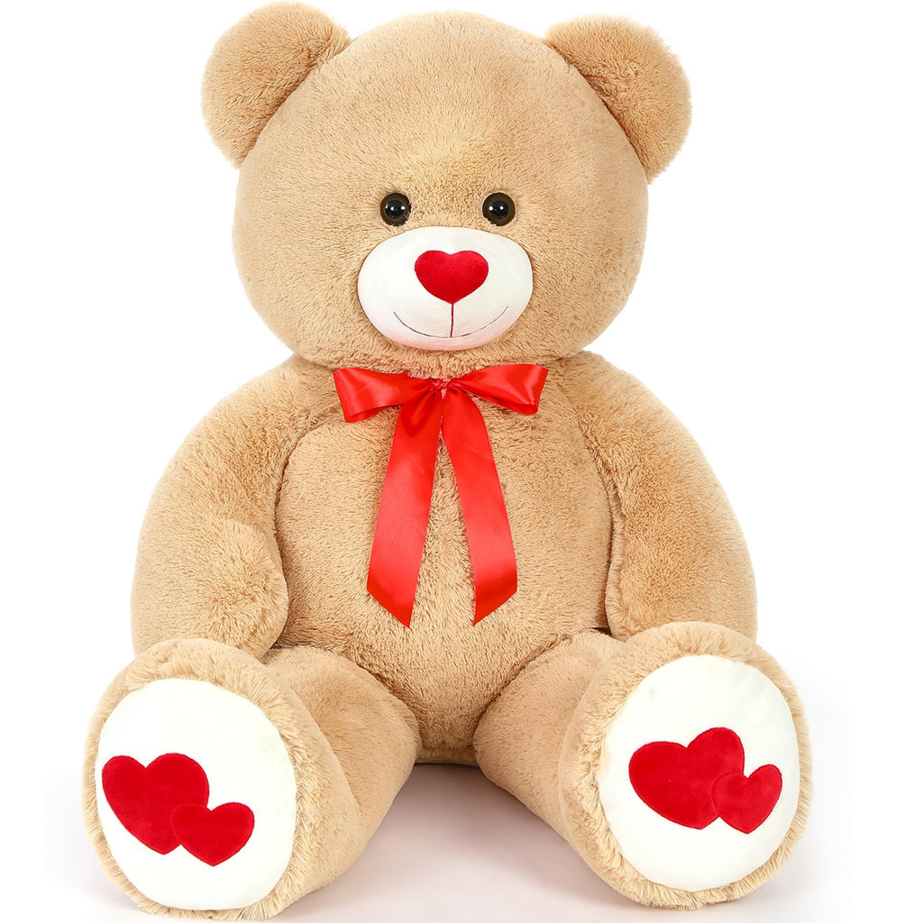 MaoGoLan Giant 47-Inch Teddy Bear Plush – Heart Footprints & Heart Nose | Valentine Gift