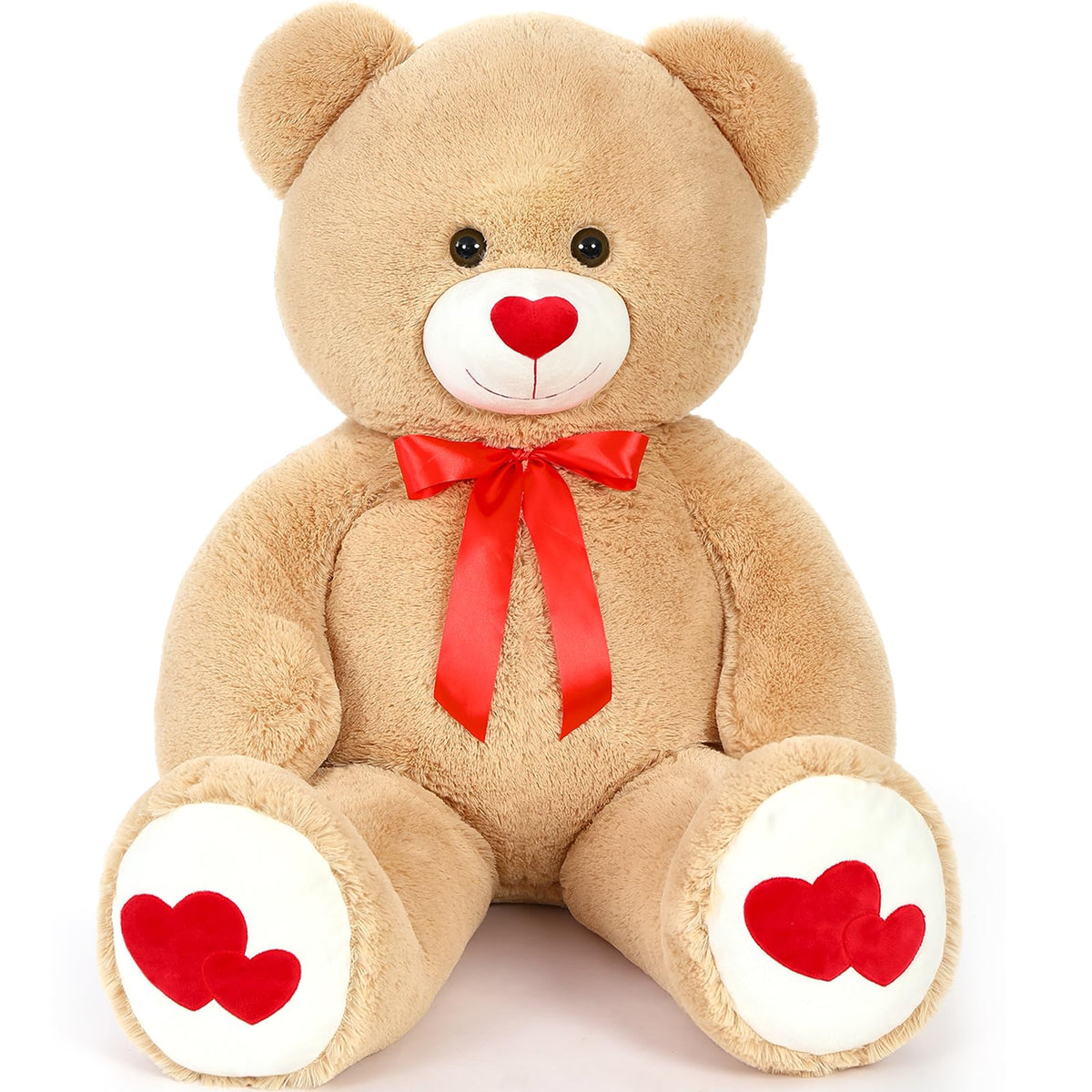 MaoGoLan Giant 47-Inch Teddy Bear Plush – Heart Footprints & Heart Nose | Valentine Gift