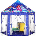 Monobeach Mermaid Princess Tent – Large Blue Playhouse with Star Lights