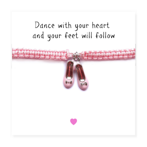 Ballet Shoes Friendship Bracelet & Gift Card - Girls Present